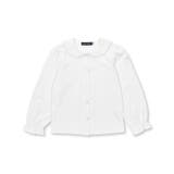 ホワイト | レース丸襟スムース長袖ブラウス(110~130cm) | BeBe