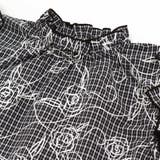 【お揃い】先染めチェックローズプリントフリルブラウス(90~160cm) | BeBe | 詳細画像13 