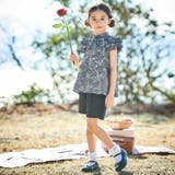 【お揃い】先染めチェックローズプリントフリルブラウス(90~160cm) | BeBe | 詳細画像3 