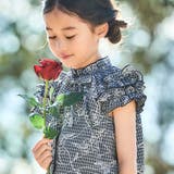 【お揃い】先染めチェックローズプリントフリルブラウス(90~160cm) | BeBe | 詳細画像4 