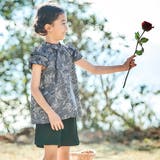 【お揃い】先染めチェックローズプリントフリルブラウス(90~160cm) | BeBe | 詳細画像5 