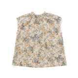 グレー系 | 【DEVEAUX】水彩風花柄シャーリングブラウス(90~140cm) | BeBe