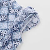 【お揃い】復刻アーカイブタイル柄肩フリルブラウス(100~150cm) | BeBe | 詳細画像12
