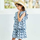 【お揃い】復刻アーカイブタイル柄肩フリルブラウス(100~150cm) | BeBe | 詳細画像3