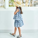 【お揃い】復刻アーカイブタイル柄肩フリルブラウス(100~150cm) | BeBe | 詳細画像4