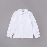 フリル襟ボウタイ付きスムース長袖ブラウス(110~130cm) | BeBe | 詳細画像1