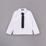 ホワイト | ニットタイ付きスムースストレッチ長袖シャツ(90~140cm) | BeBe