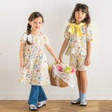 【お揃い】リップルマルシェフラワーパフスリーブブラウス(100~150cm) | BeBe | 詳細画像6 