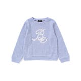 ブルー | ラメテレコレースモチーフロゴプルオーバー(100~160cm) | BeBe
