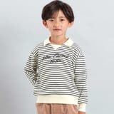 【お揃い】ボーダーリブZIPカラー長袖プルオーバー(90~160cm) | BeBe | 詳細画像7 