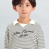 【お揃い】ボーダーリブZIPカラー長袖プルオーバー(90~160cm) | BeBe | 詳細画像8 