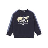 ネイビー | 【JALコラボ】飛行機刺しゅう袖切り替えラグラントレーナー(90~130cm) | BeBe