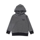 ブラック系 | ミニウラケランダムボーダーフーディー(90~160cm) | BeBe