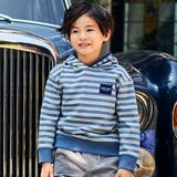 ブルー系 | ミニウラケランダムボーダーフーディー(90~160cm) | BeBe