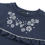 裏起毛フラワー刺しゅう切り替えフリルトレーナー(90~150cm) | BeBe | 詳細画像5 