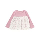 シャツコールGirlyフラワープリントドッキングプルオーバー | BeBe | 詳細画像2 