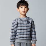 ブルー系 | ダイヤMIXボーダーカットニットプルオーバー(90~150cm) | BeBe