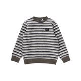 グレー系 | ダイヤMIXボーダーカットニットプルオーバー(90~150cm) | BeBe