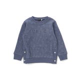 ブルー | ムラ染めサイドスナップロゴパッチトレーナー(90~160cm) | BeBe