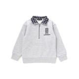 裏起毛チェック切り替えハーフジップトレーナー(90~150cm) | BeBe | 詳細画像10