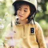 裏起毛チェック切り替えハーフジップトレーナー(90~150cm) | BeBe | 詳細画像7