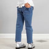 ブルー | ストレッチジョグデニムスカラップポケットロングパンツ(90~160cm) | BeBe