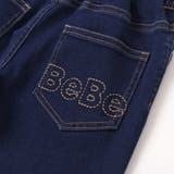 ストレッチジョグデニムバックステッチロゴロングパンツ(90~160cm) | BeBe | 詳細画像11