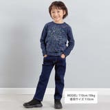 ストレッチジョグデニムバックステッチロゴロングパンツ(90~160cm) | BeBe | 詳細画像2