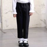 ブラック | ダブルクロステーパードロングパンツ(110~160cm) | BeBe