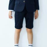 ネイビー | モクロディ裾ダブルスラックスハーフパンツ(110~130cm) | BeBe