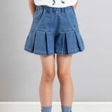ブルー | ストレッチジョグデニムプリーツショートパンツ(90~150cm) | BeBe