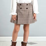 【お揃い】グレンチェックプリーツスカート風ショートパンツ(90~160cm) | BeBe | 詳細画像1