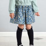 ネイビー系 | 【お揃い】オンフルールフラワープリントキュロットパンツ(90~150cm) | BeBe