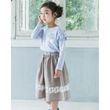 デニム 風 レース 切り替え ギャザー スカート(90~140cm) | BeBe | 詳細画像2