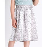 ベージュ系 | パッチワーク 風 フラワー プリント ミディ スカート(100~140cm) | BeBe