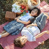 【お揃い】先染めチェックローズプリントミモレ丈スカート(110~160cm) | BeBe | 詳細画像4 