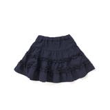 ネイビー | シャンブレーフリルティアードスカート(100~150cm) | BeBe