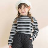 マルチボーダーリブハイネックニット(90~150cm) | BeBe | 詳細画像1 