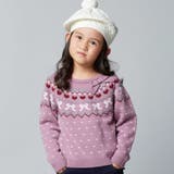 ピンク系 | ノルディック求心柄ジャガードニットプルオーバー(90~150cm) | BeBe