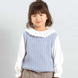 ケーブル編みクルーネックニットベスト(90~150cm) | BeBe | 詳細画像1