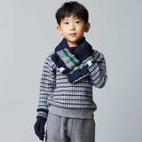 【お揃い】ケーブル編みライン配色ニット手袋 | BeBe | 詳細画像2 