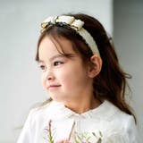 オフホワイト | バイカラースカラップリボンカチューシャ | BeBe