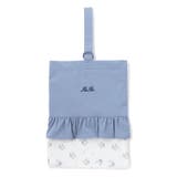 花柄切り替えフリルシューズバッグ | BeBe | 詳細画像1 