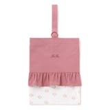 ピンク | 花柄切り替えフリルシューズバッグ | BeBe