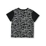 【お揃い】手書き風ロゴ総柄切り替えポンチTシャツ(80~150cm) | BeBe | 詳細画像7