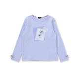 ブルー | アイリス切手プリント長袖Tシャツ(90~150cm) | BeBe