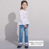 エッフェル塔フラワーモチーフスムース長袖Tシャツ(90~160cm) | BeBe | 詳細画像2