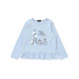 ブルー | エッフェル塔フラワーモチーフスムース長袖Tシャツ(90~160cm) | BeBe
