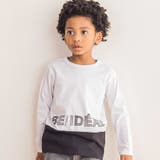 配色ドローイングロゴ天竺長袖Tシャツ(90~160cm) | BeBe | 詳細画像1