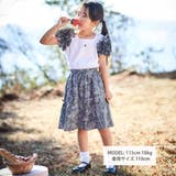 先染めチェックローズプリントフリルパフスリーブリブTシャツ | BeBe | 詳細画像2 